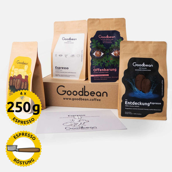 Geschenkbox | 4 x 250g | Espresso ( Vollautomat ) oder Filterkaffee