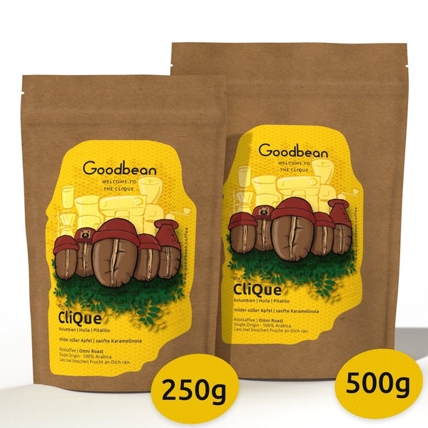 Die Clique | Kaffee - Goodbean  | Kolumbien
Speciality Coffee - Kaffee Bohnen - Bester Einsteigerkaffee