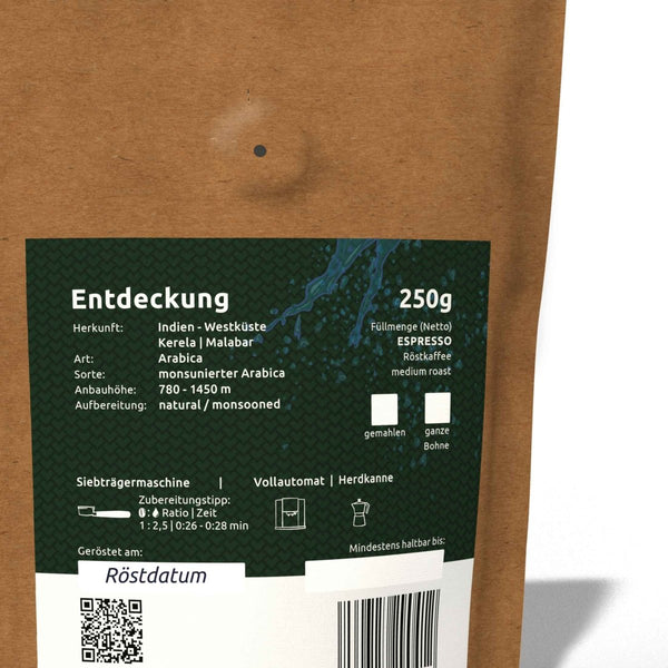 Die Entdeckung Espresso von GOODBEAN: Malabar Monsooned, einer der säureärmsten Kaffees der Welt – kräftig, mild & perfekt