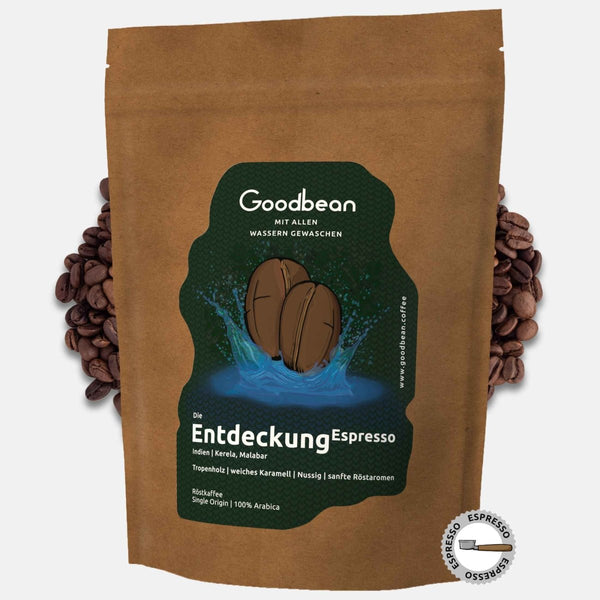 Die Entdeckung Espresso von GOODBEAN: Malabar Monsooned, einer der säureärmsten Kaffees der Welt – kräftig, mild & perfekt