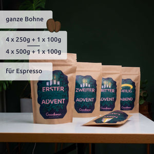 AdventsESPRESSO 2023 - für Siebträger und Vollautomat - Goodbean
Speciality Coffee - Espresso - Kaffee Bohnen