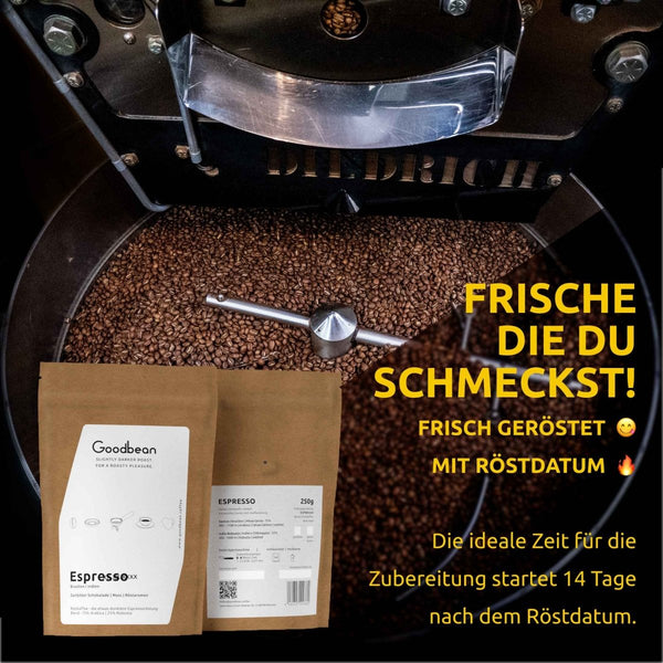 ESPRESSO | Espresso & Vollautomat - Goodbean
Espresso Bohnen - Klassischer Espresso - Espresso in Speciality Coffee Qualität