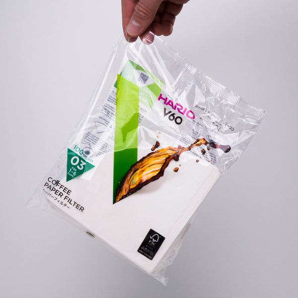 Papierfiltertüten für Hario V60 - 100St. - Weiss - Goodbean - Hario